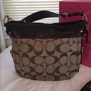 Coach Zoe Signature Canvas Large Hobo in Brown